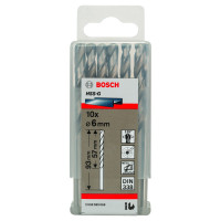Свердло по металу Bosch HSS-G, DIN 338, 135°, 6х57х93 мм, 10 шт