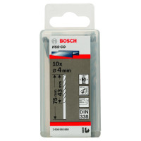 Свердло по металу Bosch HSS-Co, DIN 338, 135°, 4х43х75 мм, 10 шт