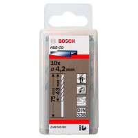 Свердло по металу Bosch HSS-Co, DIN 338, 135°, 4.2х43х75 мм, 10 шт