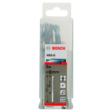 Свердло по металу Bosch HSS-G, DIN 338, 135°, 8х75х117 мм, 5 шт
