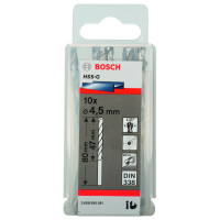Свердло по металу Bosch HSS-G, DIN 338, 135°, 4.5х47х80 мм, 10 шт