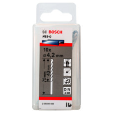 Свердло по металу Bosch HSS-G, DIN 338, 135°, 4.2х43х75 мм, 10 шт