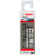 Свердло по металу Bosch HSS-Co, DIN 338, 135°, 3.2х36х65 мм, 10 шт