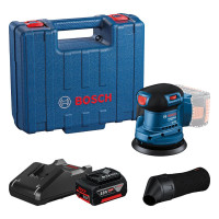 Акумуляторна ексцентрикова шліфмашина Bosch GEX 185-LI Professional, 1 акб 18 В, 4 Ah, з/п GAL 18V-40