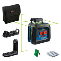 Лазерний нівелір Bosch Professional GLL 2-20 G з тримачем, стельовим кріпленням, 4 батарейками та чохлом