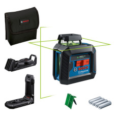 Лазерний нівелір Bosch Professional GLL 2-20 G з тримачем, стельовим кріпленням, 4 батарейками та чохлом