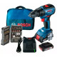 Акумуляторний дриль-шуруповерт Bosch GSR 18V-50 Professional, 2 акб GBA 18V 2 Ah і з/п, у сумці, набір біт 43 шт