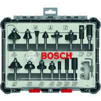 Набір фрез Bosch комбінований, хвостовик 6 мм, 15 шт