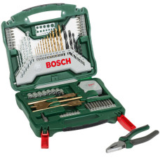 Набір приладдя Bosch X-Line 70 шт із плоскогубцями, у кейсі