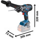 Акумуляторний дриль-шуруповерт Bosch GSR 18V-150 C Professional, 2 акб ProCORE18V 8.0 Ah, з/у GAL 1880 CV в L-BOXX 136