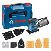 Вібраційна шліфувальна машина Bosch Professional GSS 160-1 A Multi, з набором шліфувальних пластин і аркушів, у кейсі