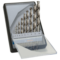 Набір 10 свердел Bosch HSS-G СВ 1-10 мм Robust Line