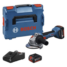 Акумуляторна кутова шліфмашина Bosch GWS 18V-8 Professional, 2 акб GBA 18V 5.0Ah та з/п GAL 18V-40 у L-BOXX 136