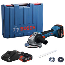 Акумуляторна кутова шліфувальна машина Bosch GWS 18V-8 Professional, 2 акб GBA 18V 4.0Ah та з/п GAL 18V-40, у кейсі