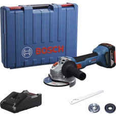 Акумуляторна кутова шліфувальна машина Bosch GWS 18V-8 Professional, 1 акб GBA 18V 4.0Ah та з/п GAL 18V-40, у кейсі