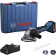 Акумуляторна кутова шліфувальна машина Bosch GWS 18V-8 Professional, 1 акб GBA 18V 4.0Ah та з/п GAL 18V-40, у кейсі