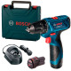 Акумуляторний дриль-шуруповерт Bosch GSR 120-LI Professional, 2 акб GBA 12V 2.0Ah, з/п GAL 1210 CV у чемодані