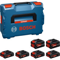 Набір 6 акумуляторів Bosch Expert EXBA 18V-40, 4х4 Ah та EXBA 18V-80 2х8 Ah у кейсі L-Boxx