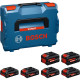 Набір 6 акумуляторів Bosch Expert EXBA 18V-40, 4х4 Ah та EXBA 18V-80 2х8 Ah у кейсі L-Boxx