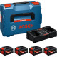 Набір 4 акумулятори Bosch Expert EXBA 18V-55, 2х5.5 Ah, EXBA 18V-80 2х8 Ah та з/п EXAL 18V2-320 у кейсі L-Boxx