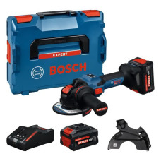 Акумуляторна кутова шліфмашина Bosch Expert EXWX 18V-15 S, з акб 2х8 Ah та з/п EXAL18V-160 у кейсі L-Boxx 162