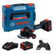 Акумуляторна кутова шліфмашина Bosch Expert EXWX 18V-15 S, з акб 2х8 Ah та з/п EXAL18V-160 у кейсі L-Boxx 162