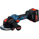Акумуляторна кутова шліфмашина Bosch Expert EXWX 18V-15 S, з акб 2х8 Ah та з/п EXAL18V-160 у кейсі L-Boxx 162
