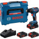 Акумуляторний дриль-шуруповерт Bosch Expert EXSR 18V-90, з акб 3x4 Ah та з/п GAL 18V-40, у кейсі L-Boxx 136