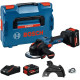 Акумуляторна кутова шліфмашина Bosch Expert EXWS 18V-15 S, з акб 2x8 Ah та з/п EXAL 18V-160, у кейсі L-Boxx 162
