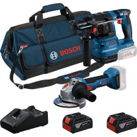Набір акумуляторних інструментів Bosch: перфоратор GBH 18V-22, КШМ GWS 18V-8, з 2 акб GBA 4.0 Ah, з/п GAL 18V-40, сумка M-BAG