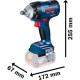 Акумуляторний ударний гайковерт Bosch GDS 18V-400 Professional, без акумулятора та з/п, у кейсі