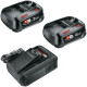 Набір 2 акумулятори Bosch PBA 18 V 2.5 Ah і зарядний пристрій AL 18V-44