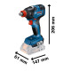 Акумуляторний ударний гайковерт Bosch GDX 18V-200 Professional, без акб та з/п