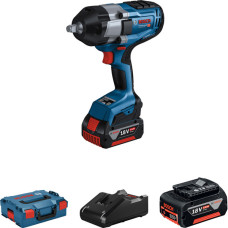 Акумуляторний ударний гайковерт Bosch GDS 18V-1000 Professional, 2 акб GBA 18V 5.0 Ah, з/п GAL 18V-40 в L-Boxx 136