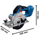 Акумуляторна циркулярна пила Bosch GKS 18V-51 Professional, без акб та з/п