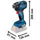 Акумуляторний ударний гайковерт Bosch GDR 18V-200 Professional з 2 акб GBA 18V 4.0 Ah і з/п GAL 18V-40, в кейсі