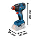Акумуляторний ударний гайковерт Bosch GDX 18V-200 Professional з 2 акб GBA 18V 4.0 Ah і з/п GAL 18V-40, в кейсі