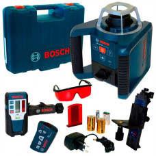 Ротаційний лазерний нівелір Bosch GRL 300 HV Professional, у валізі з приймачем LR1, пультом RC1, тримачем WM 4, з/п, окулярами, мішенню