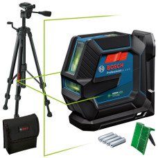 Лазерний нівелір Bosch GLL 2-15 G Professional з мішенню, штативом BT 150, універсальним кріпленням LB 10 і чохлом