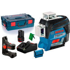 Лазерний нівелір Bosch GLL 3-80 CG Professional, акб GBA 12 V 2 Ah і з/п, з тримачем BM 1, мішенню, чохлом, в кейсі