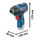 Акумуляторний ударний гайковерт Bosch Professional GDR 12V-110 без акб і з/п, в картоні