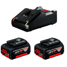 Зарядний пристрій Bosch GAL 18V-40 + 2 акумулятори Bosch GBA 18 В 4.0 Ah