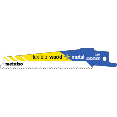 5 пилкових полотен для шабельних пилок «flexible wood + metal», 100 x 0,9 мм (628266000)