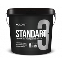 Фарба латексна водоемульсійна Kolorit STANDART 3 (база А) глибокий мат білий 9 л