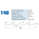 Профнастил (металопрофіль) "Т-40" товщина 0,45 - 0,70 мм (1 кв.м)