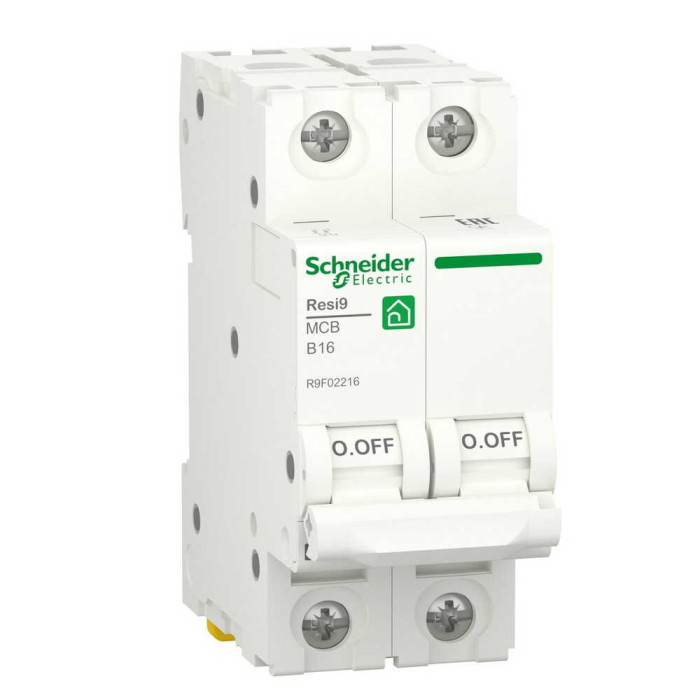 Автоматичний вимикач Schneider 6кА B 2p 16А Resi9 ( R9F02216 )