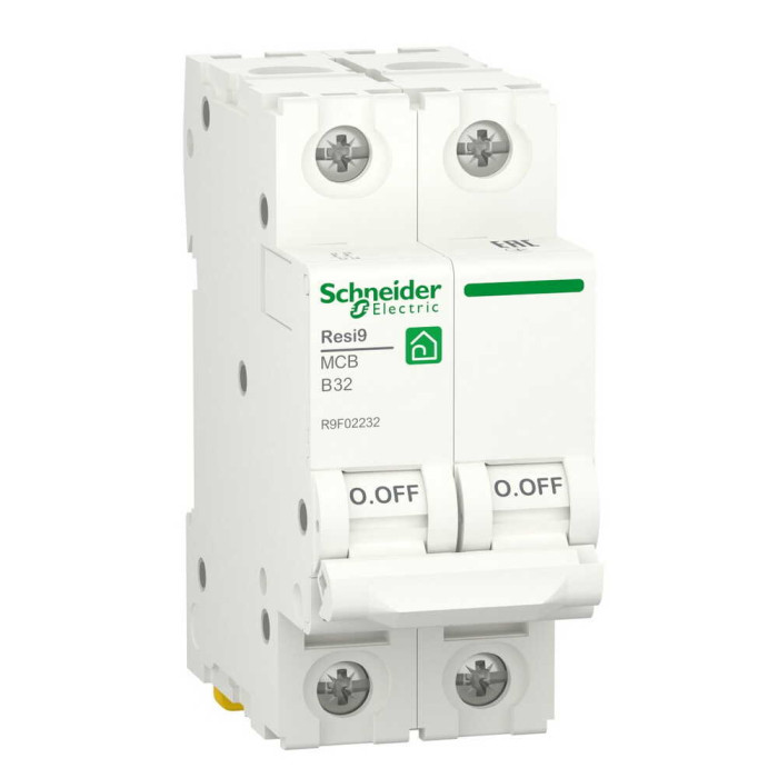Автоматичний вимикач Schneider 6кА B 2p 32А Resi9 ( R9F02232 )