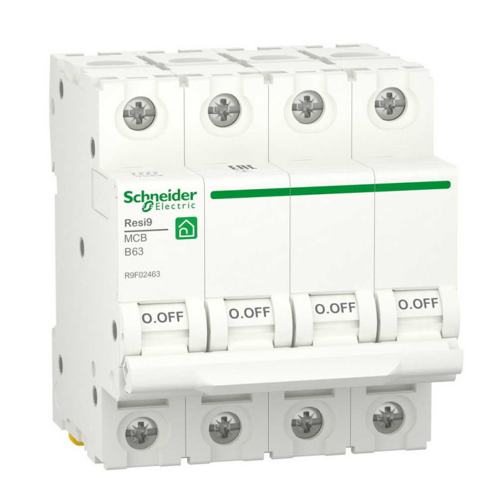 Автоматичний вимикач Schneider 6кА B 4p 63А Resi9 ( R9F02463 )