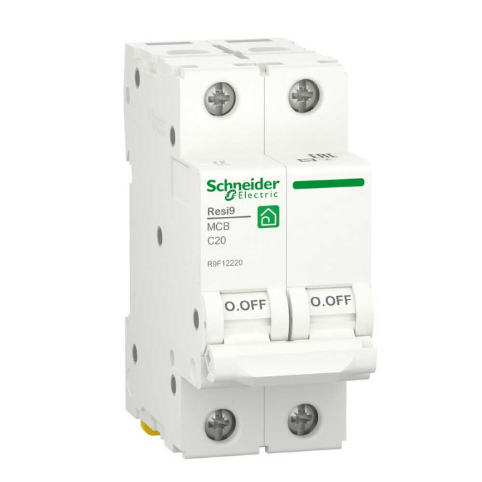 Автоматичний вимикач Schneider 6кА C 2p 20А Resi9 ( R9F12220 )