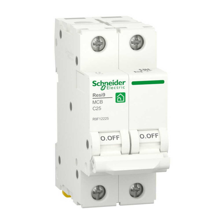 Автоматичний вимикач Schneider 6кА C 2p 25А Resi9 ( R9F12225 )